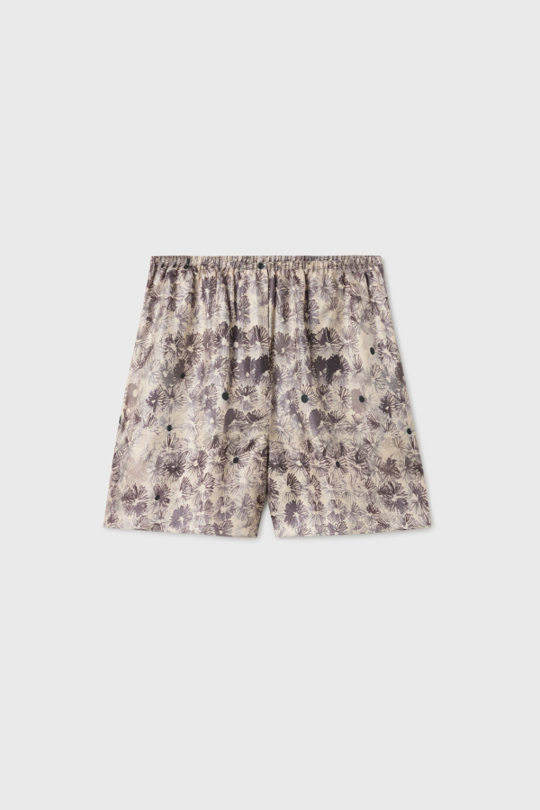 Silk Laundry Twill Racer Shorts - Aster Floral