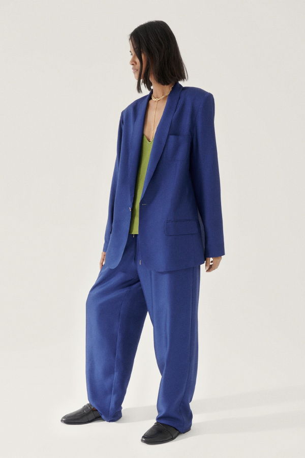 Silk Laundry Twill Slouch Pants - Karner Blue