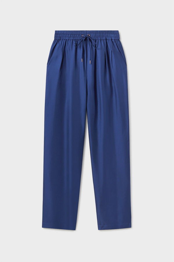 Silk Laundry Twill Slouch Pants - Karner Blue
