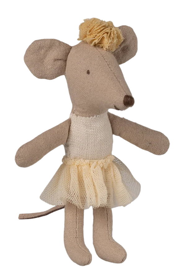 KIDS Maileg Mouse Family Little Sister Ballerina Doll - Off White