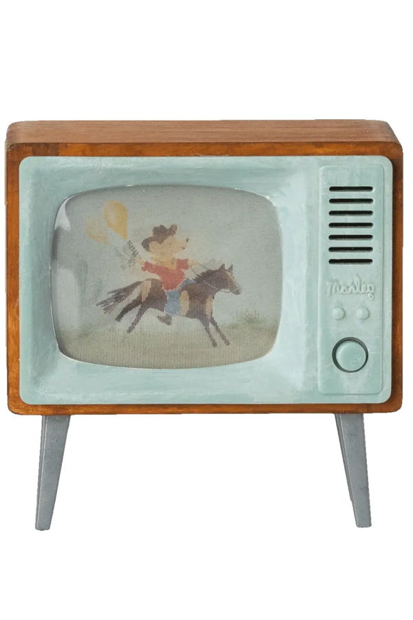 KIDS Maileg Mouse Television Doll Accessory - Blue