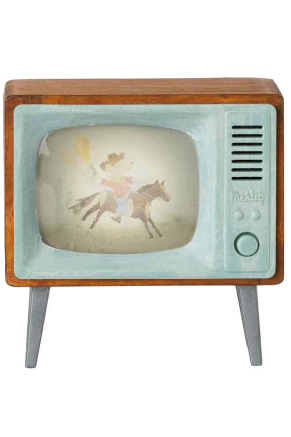 KIDS Maileg Mouse Television Doll Accessory - Blue
