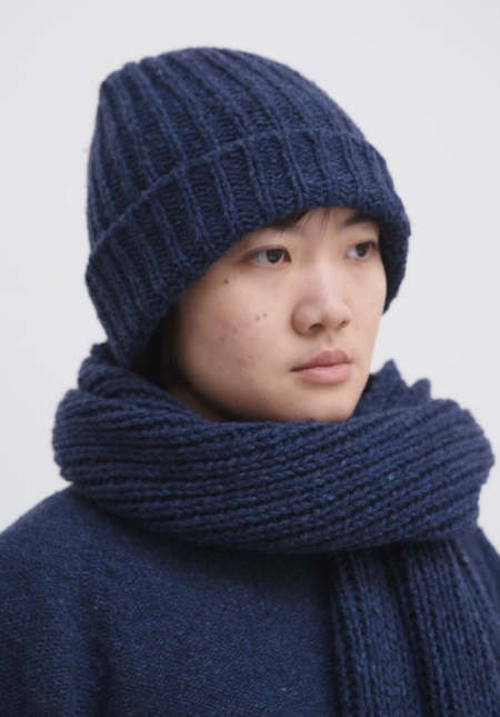 Ganni Light Structured Rib Knit Beanie Kalamata - OLIVE | Garmentory