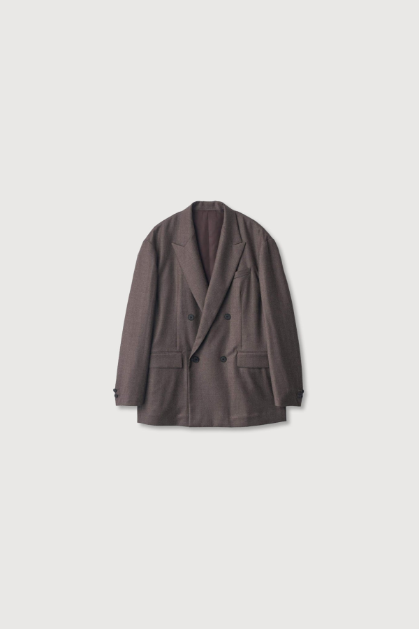 ssstein Extra Fine Wool Double Breasted Blazer - Charcoal Brown