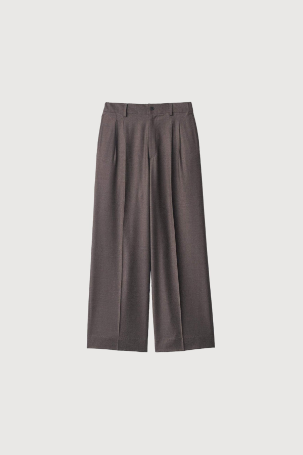 ssstein Extra Fine Wool Easy Long Wide Trousers - Charcoal Brown