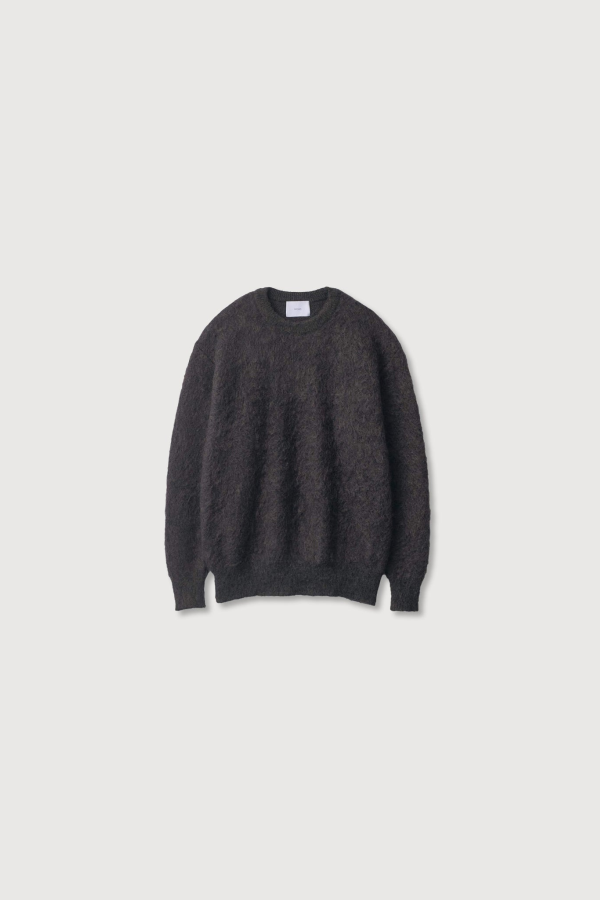 ssstein Kid Mohair Mix Jacquard Long Sleeve Knit - Charcoal Mix