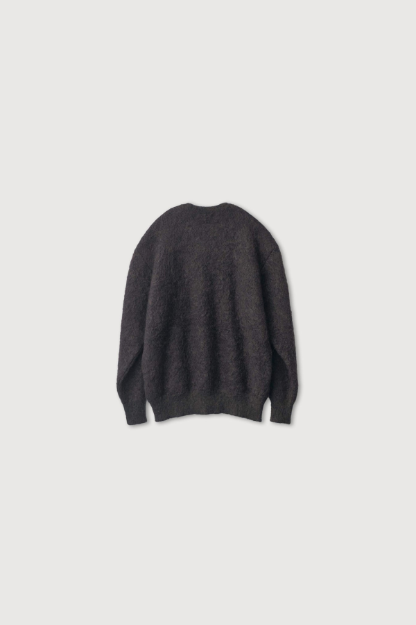 ssstein Kid Mohair Mix Jacquard Long Sleeve Knit - Charcoal Mix