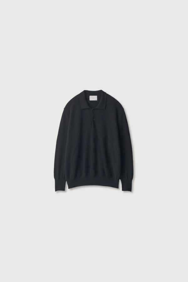 ssstein Pure Cashmere Knit Polo LS - Black