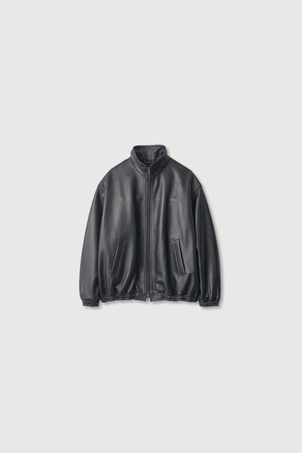 ssstein Sheep Leather Stand Collar Jacket