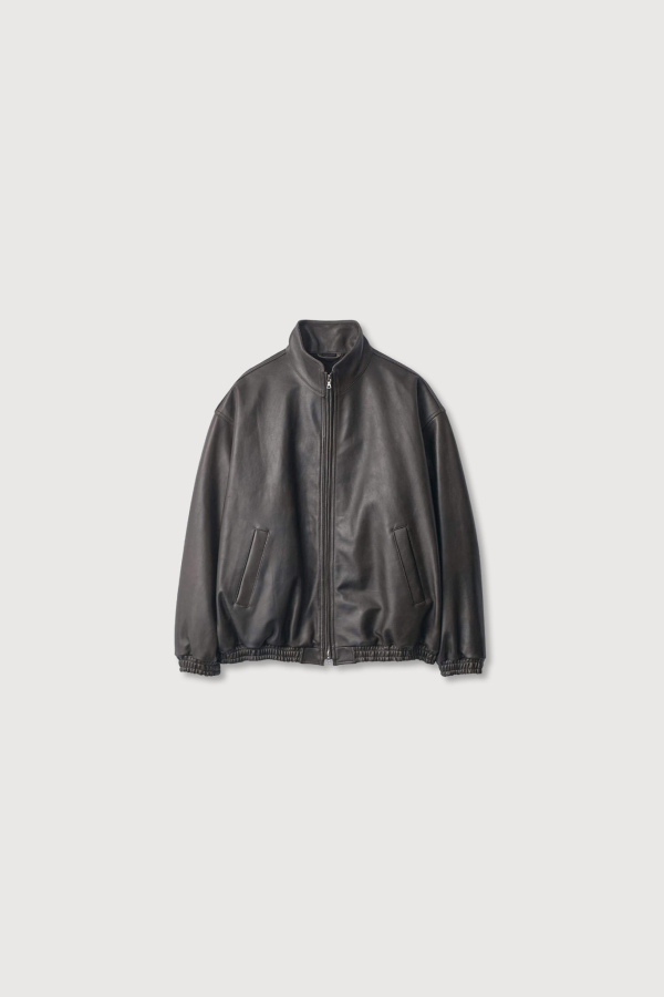 ssstein Sheep Leather Stand Collar Jacket