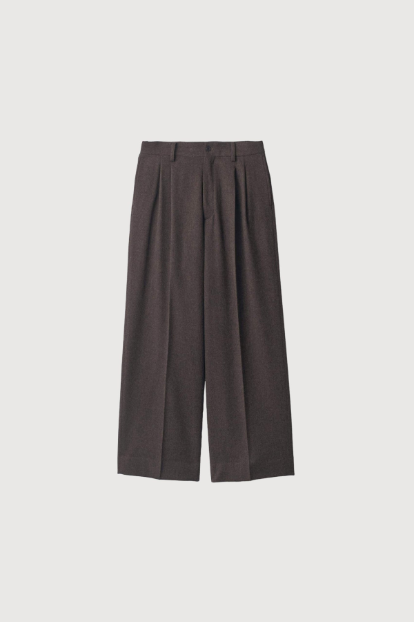ssstein Wool Doeskin Long Wide Trousers - Grey Brown