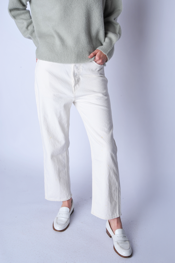 Chimala Splatter Wide Tapered Cut Jeans