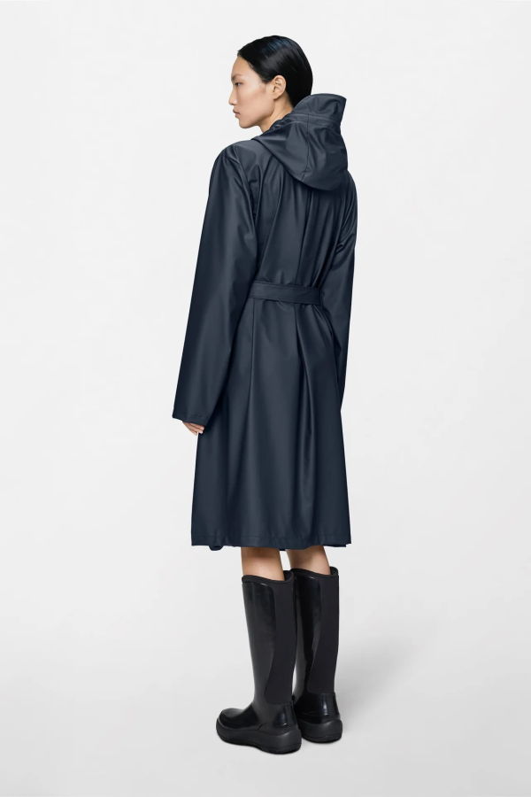 Rains A-Line Longer Jacket - Navy