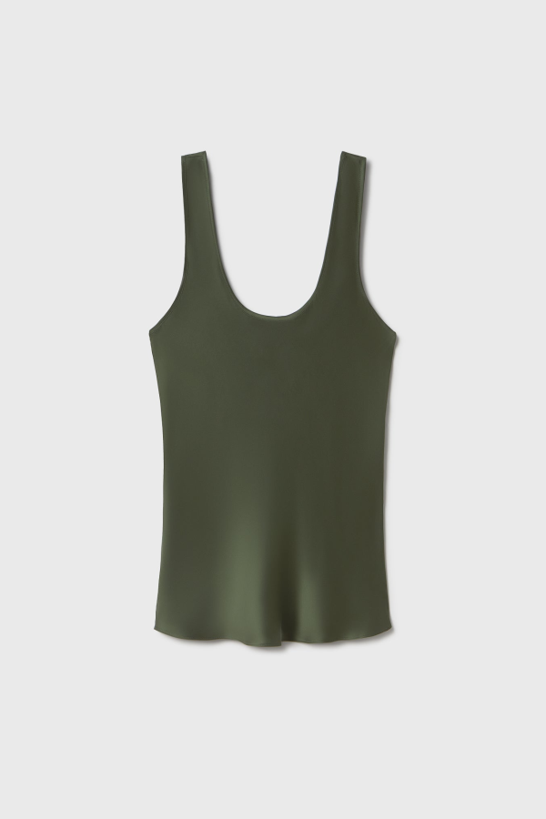 Silk Laundry Scoop Neck Tank - Cedar