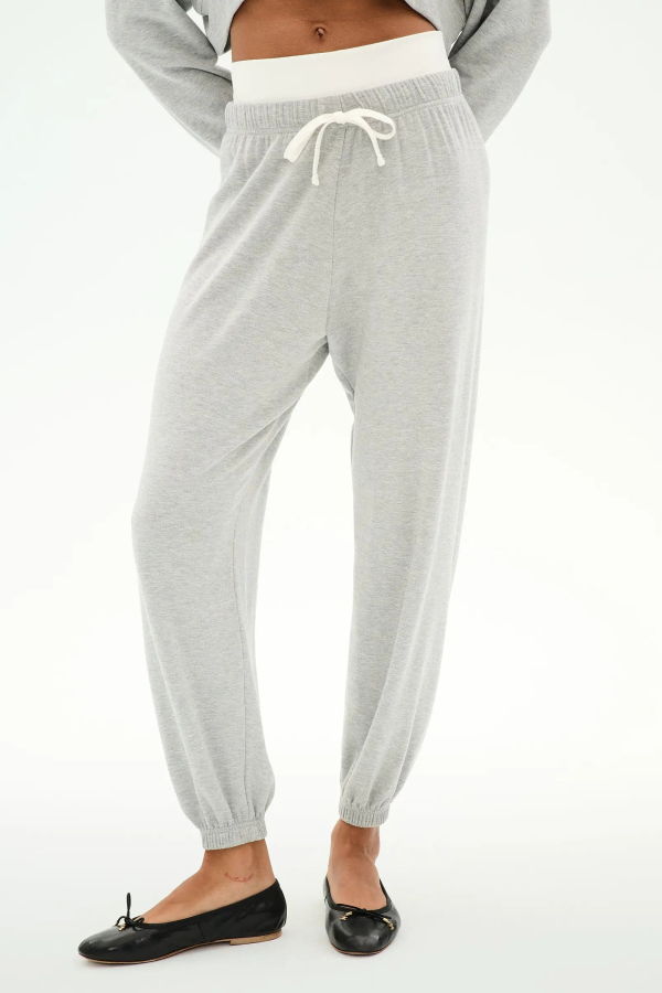 SPLITS 59 Andie Dual Waist Sweatpant - Heather Grey/White