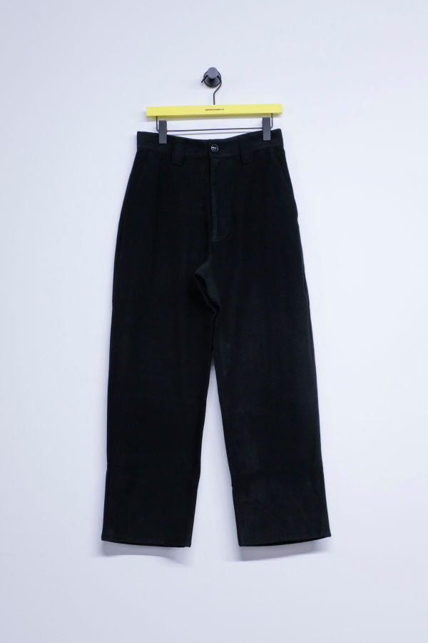 MAN-TLE R21Y6 Fluid Supima Back-Satin Patch Pants