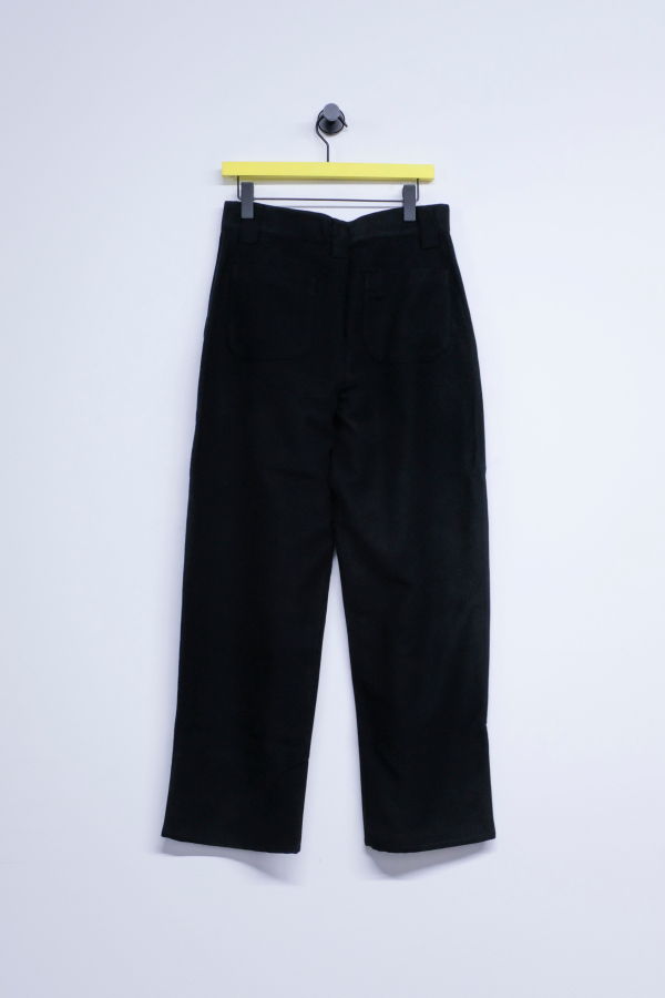 MAN-TLE R21Y6 Fluid Supima Back-Satin Patch Pants