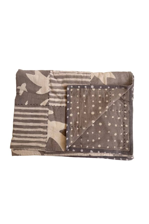 Happy French Gang One of a Kind Quilt 75x55in Throw