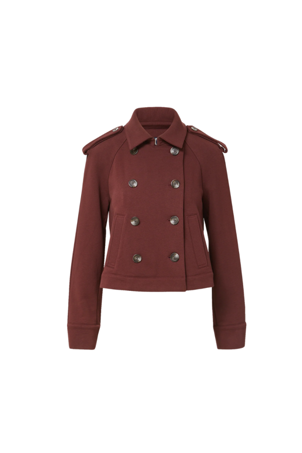 Veronica Beard Cropped Conneley Trench Coat - Burgundy