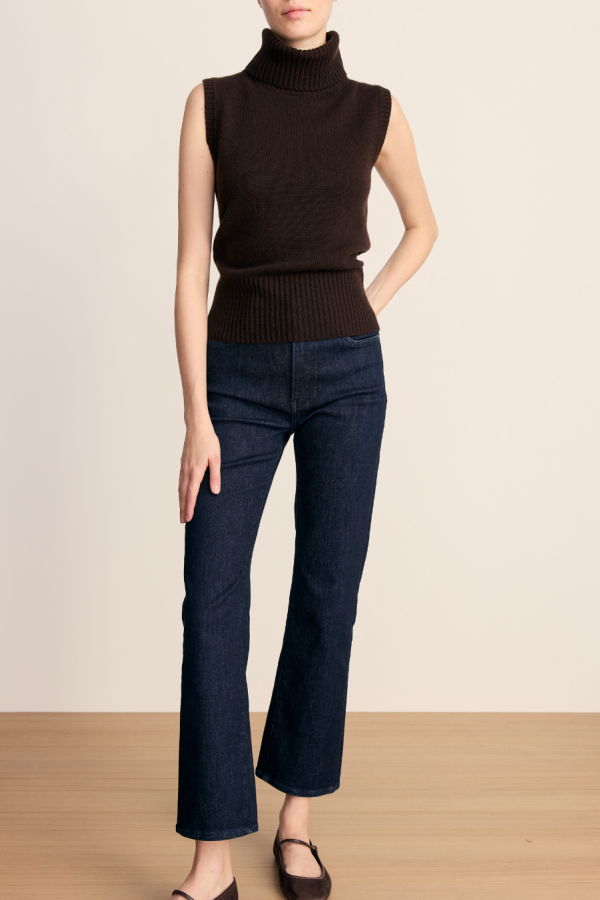 Veronica Beard Mazzy Cashmere Shell Tank - Espresso