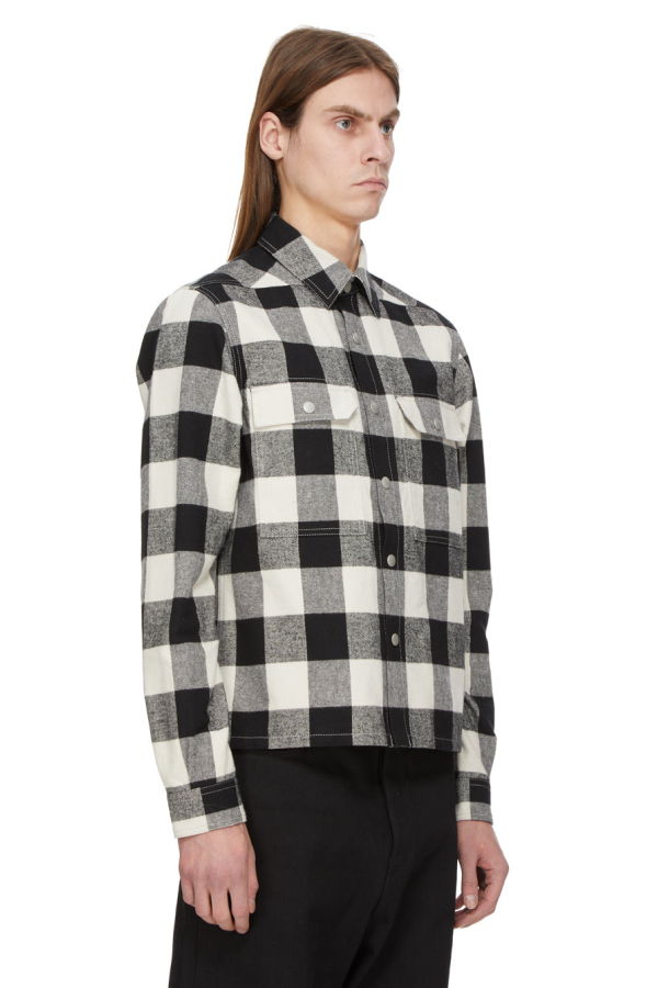 Rick Owens Cropped Outershirt - Black Plaid
