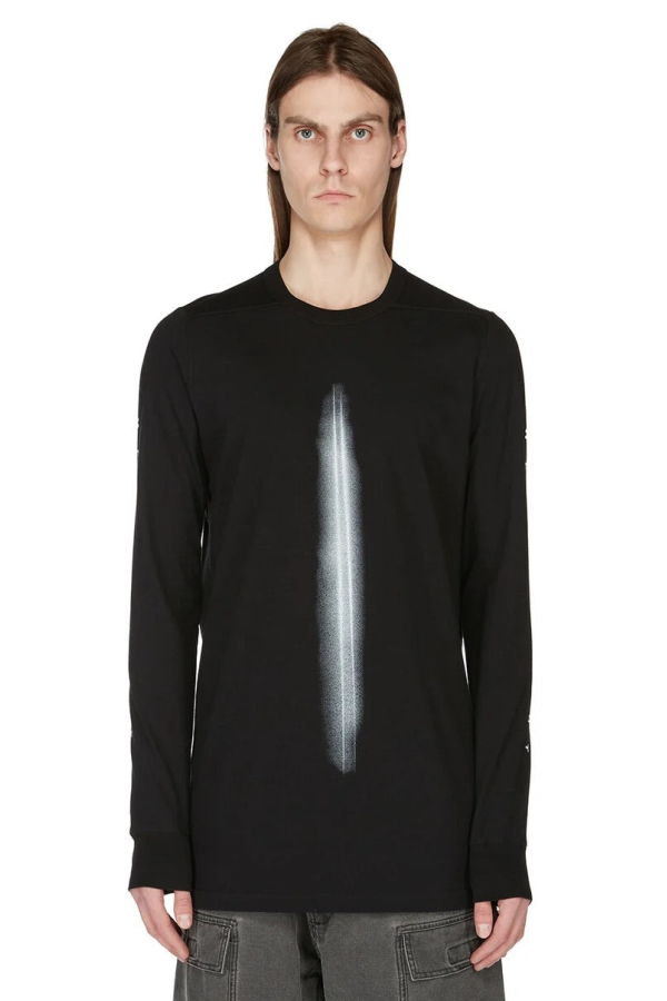 Rick Owens Level Long Sleeve T-Shirt - Black/Milk
