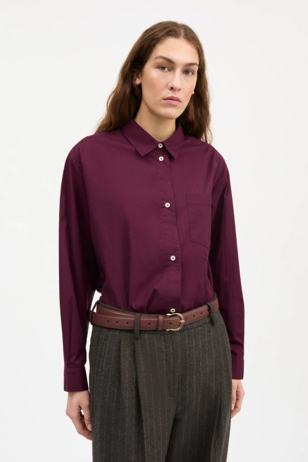 skall studio Edgar Oversized Shirt - Aubergine