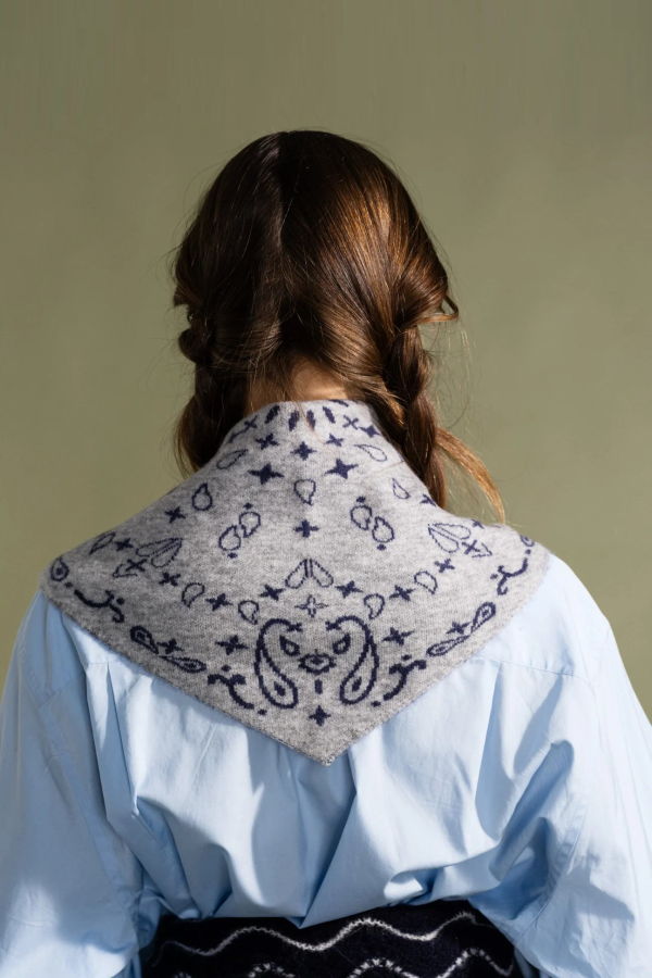 Hansel from Basel Bandana Triangle Scarf - Gray