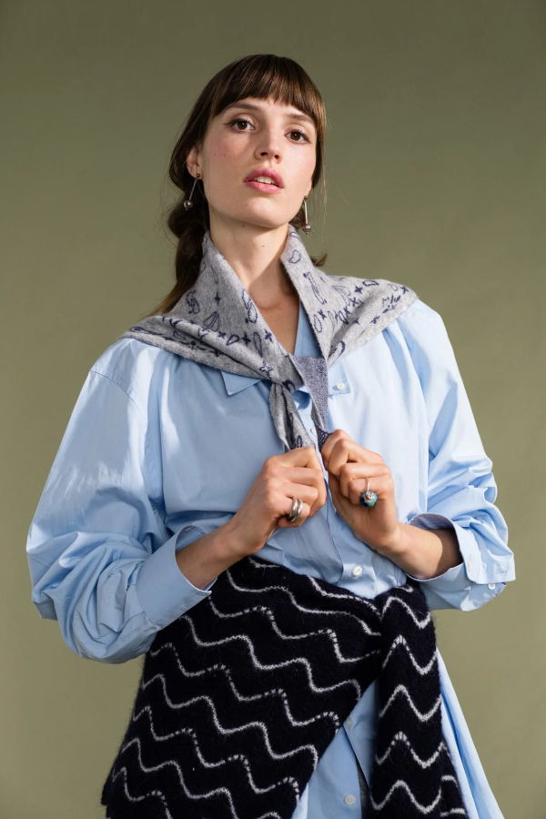 Hansel from Basel Bandana Triangle Scarf - Gray