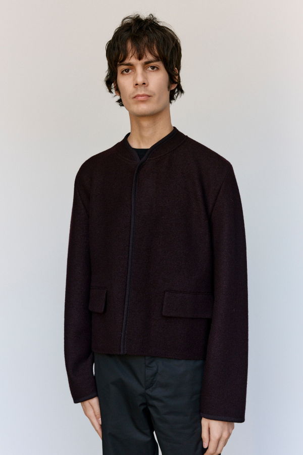 Rier Tanin Wool Felted Light City Crop Walker Jacket