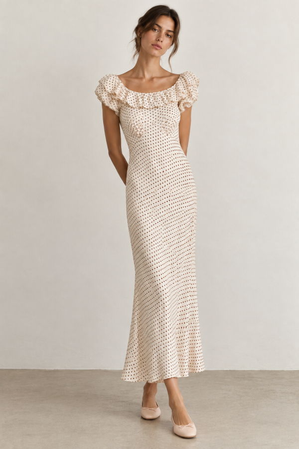 DÔEN Emerence Dress - Crème Portia Dot