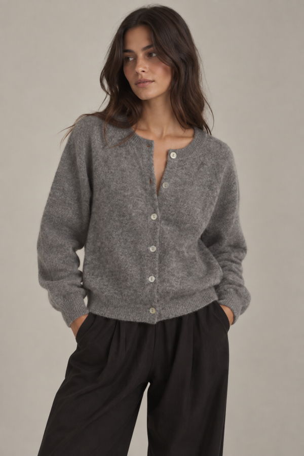 DÔEN Petra Cardigan - Dark Heather Grey