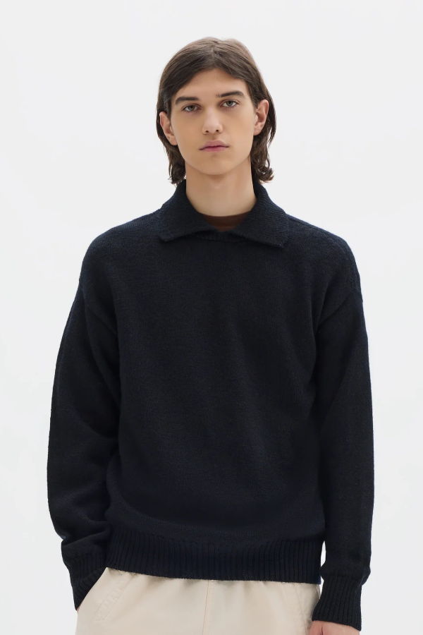 Margaret Howell Chunky Collared Virgin Wool Sweater
