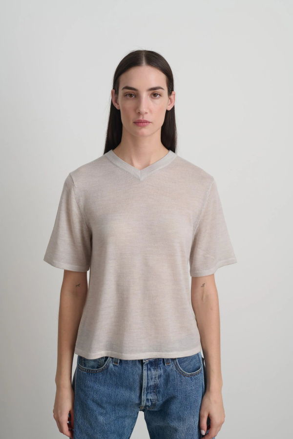 B Sides Short Sleeve V Neck Sweater