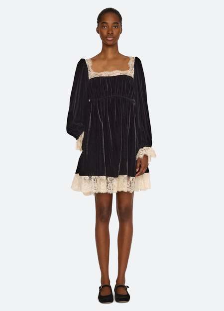 HVN Mini Nora Bias Dress - black | Garmentory