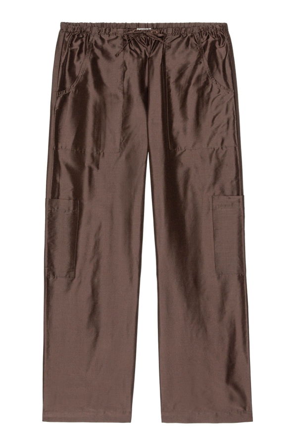Donni. The Taffeta Drawstring Cargo Pant - Espresso