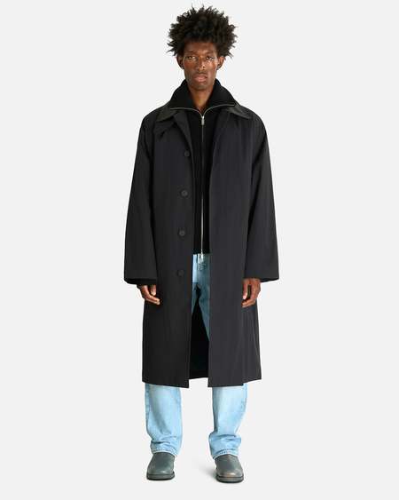 Auralee Brushed Alpaca Wool Melton Hooded Coat - Dark Olive