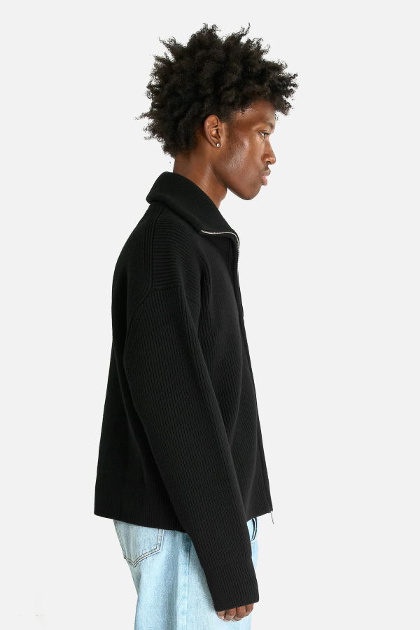 Studio Nicholson Zip-Through Ribbed Jumper