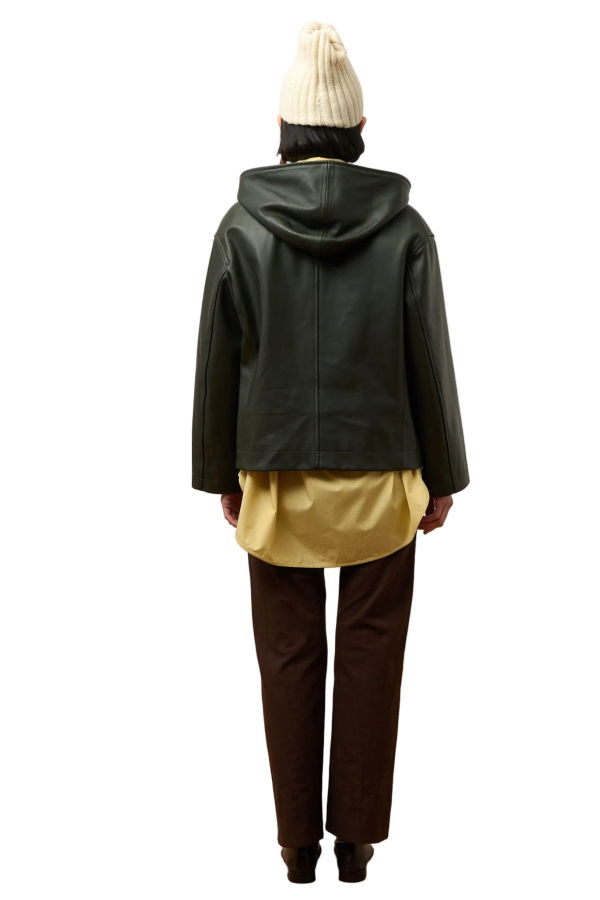 CAWLEY STUDIO Waxy Zip-Up Hoodie - Olive