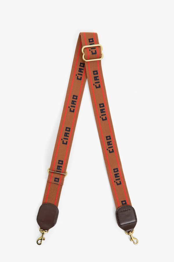 Clare V. Ciao Adjustable Crossbody Strap - Tan/Navy