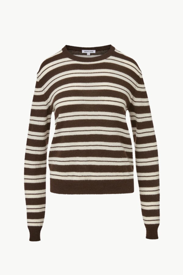 Veronica Beard Frankie Cashmere Pullover - Espresso/Ivory