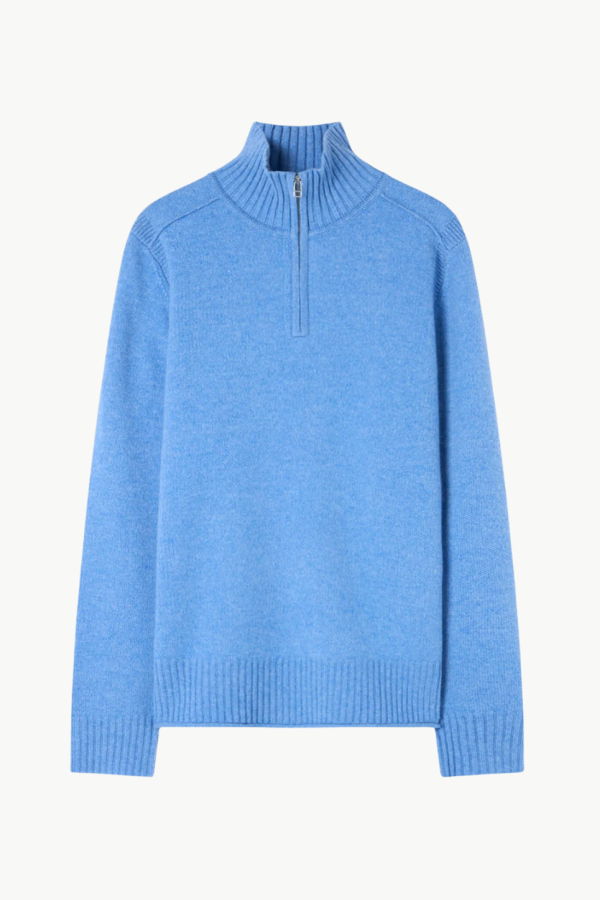 Guest in Residence Half Zip Turtleneck Sweater - Delft Blue
