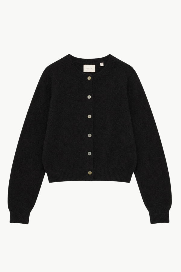 DÔEN Petra Pointelle Cardigan - Black