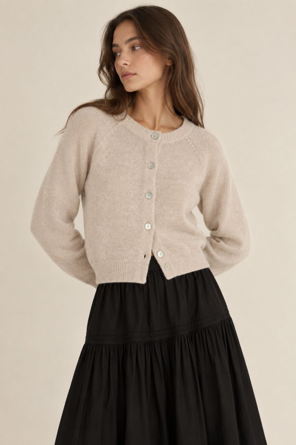 DÔEN Petra Cardigan - Hazelnut Creme
