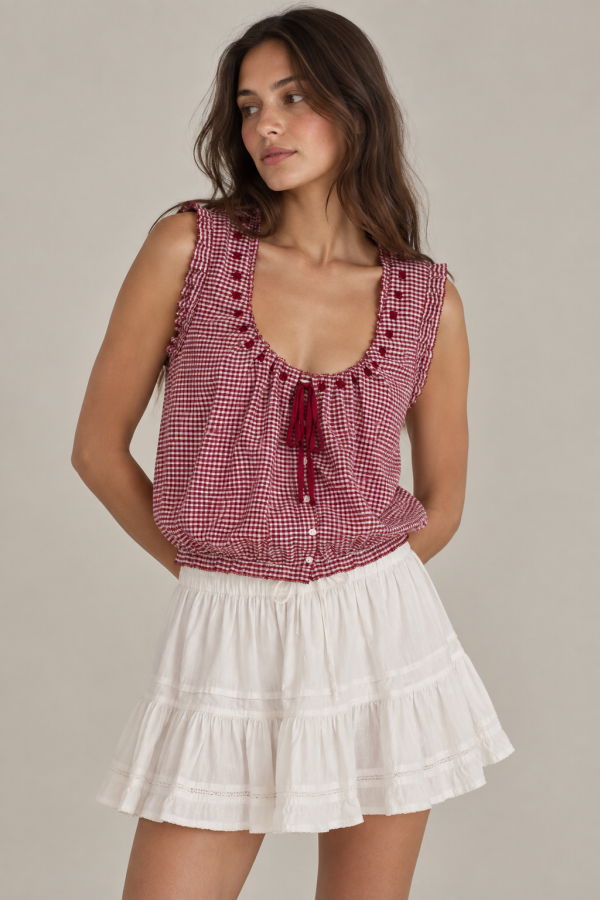 DÔEN Traveler Top - Mulberry La Maddalena Gingham