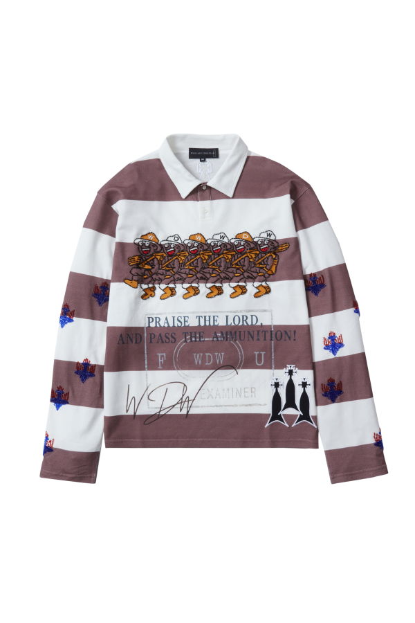 Who Decides War Postal Rugby Shirt - Cloud/Chestnut
