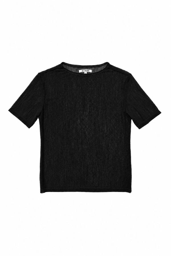 Ali Golden Textured Mesh T-Shirt