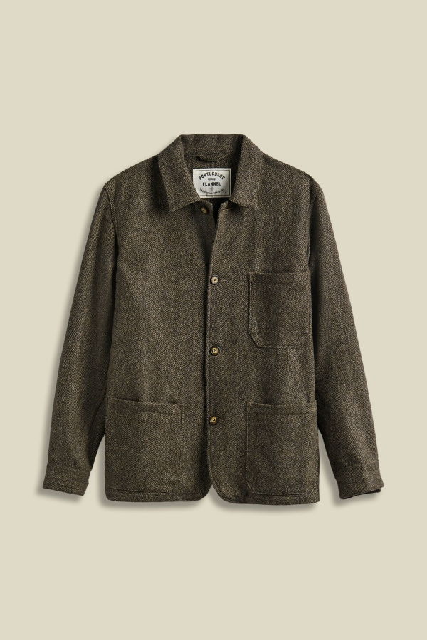Portuguese Flannel Labura Wool Herringbone Jacket