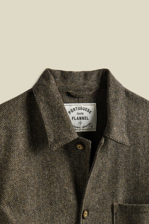Portuguese Flannel Labura Wool Herringbone Jacket