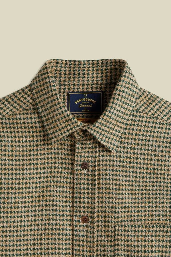 Portuguese Flannel Abstract Pied Poule Long Sleeve Shirt